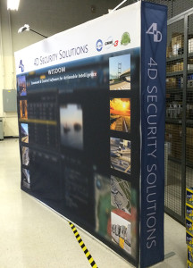 End cap and workstation backdrop side of display (set up in warehouse)